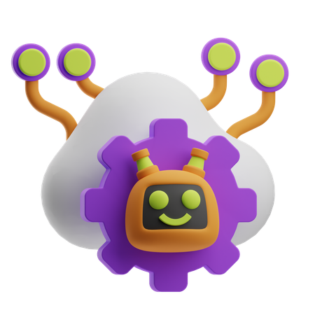 Cloud Robot  3D Icon