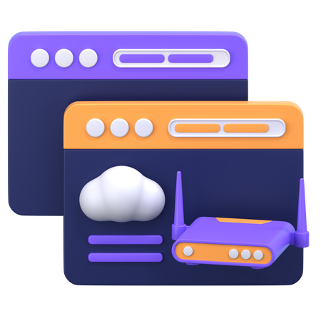 Cloud Router  3D Icon