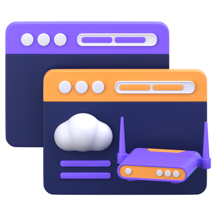 Cloud Router  3D Icon