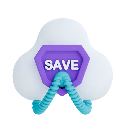 Cloud Save  3D Icon