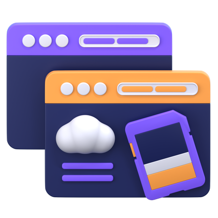 Cloud Sd Card  3D Icon