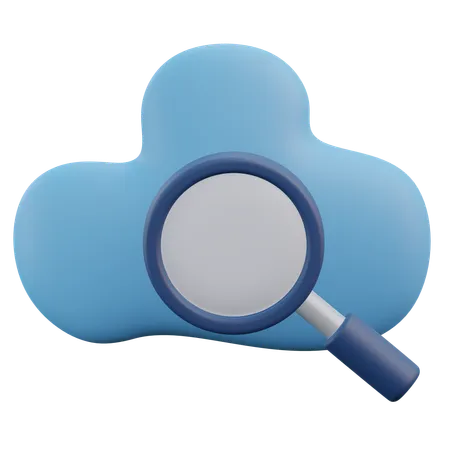 Searching Cloud Computing 3 D Icon Illustration With Transparent Background 3D Icon