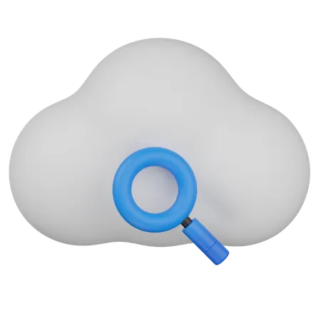 Cloud search  3D Icon