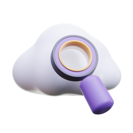 Cloud Search  3D Icon