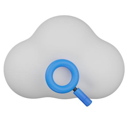 Cloud search  3D Icon