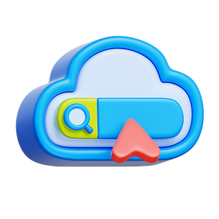 Cloud Search  3D Icon