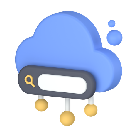 Cloud search  3D Icon