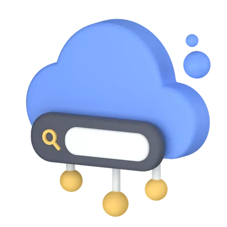 Cloud search  3D Icon