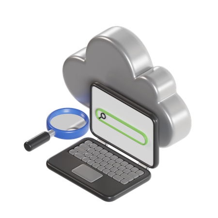 Cloud Search  3D Icon