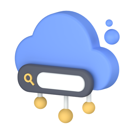 Cloud search  3D Icon