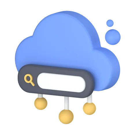 Search From Cloud Network 3D Icon