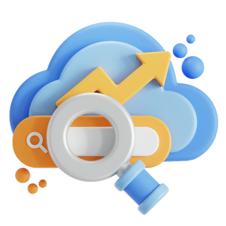 Cloud Search Engine  3D Icon