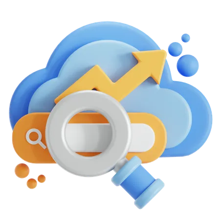 Cloud Search Engine  3D Icon