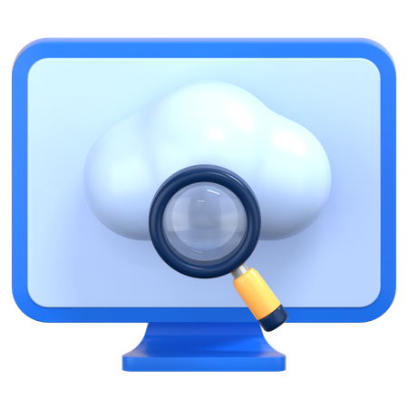 Cloud searching  3D Icon