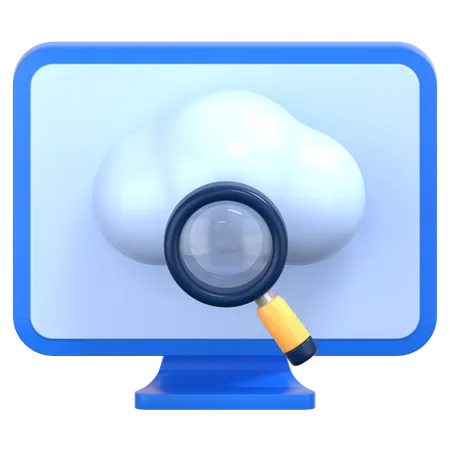 Cloud searching  3D Icon