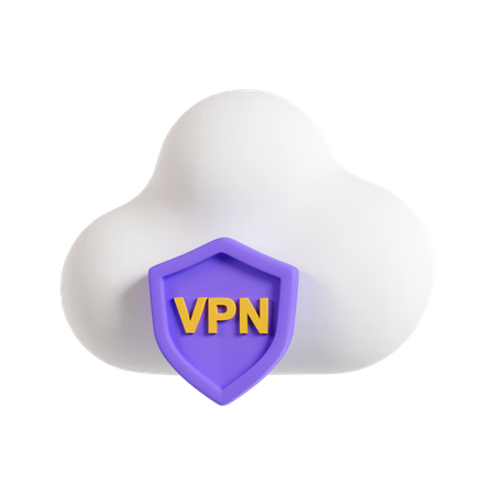 Cloud Secure Vpn  3D Icon