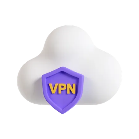 Cloud Secure Vpn  3D Icon