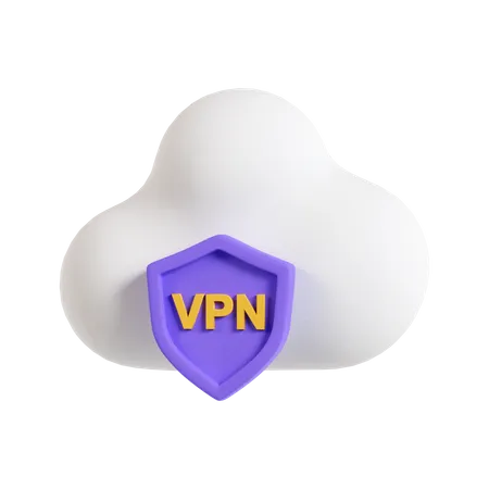 Cloud Secure Vpn 3D Icon