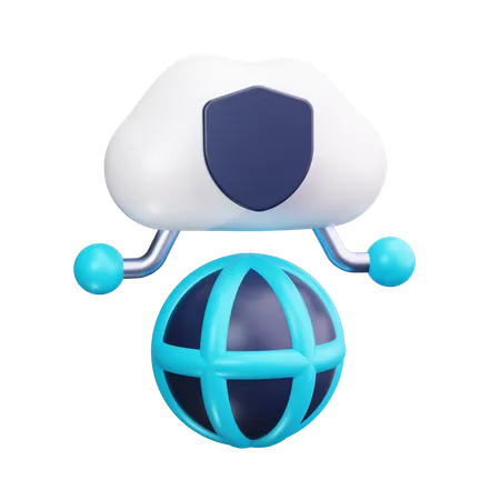 Sécurité du cloud  3D Icon