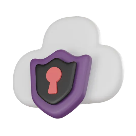 Secure Cloud Cyber Security Icon Protect Your Data With Advanced Encryption And Network Security Ideal For Digital Technology Concepts 3 D Render Illustration 3D Icon