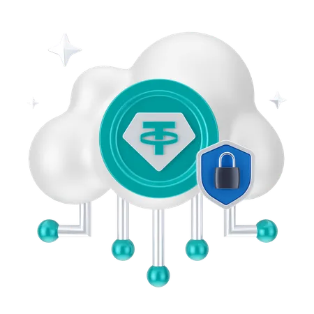 Cloud security  3D Icon