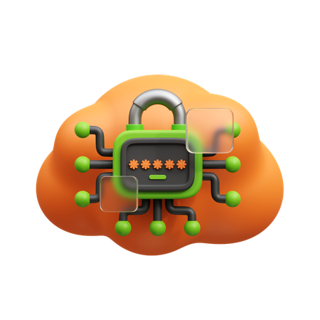 Cloud Security  3D Icon