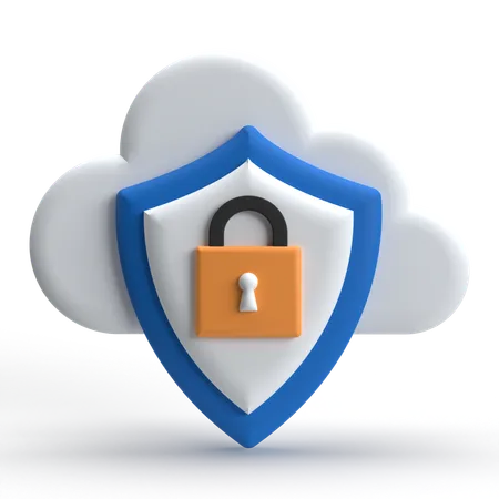 Cloud Security  3D Icon