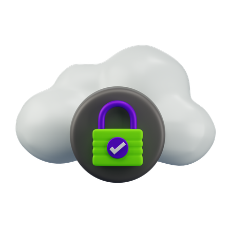 Cloud Security  3D Icon