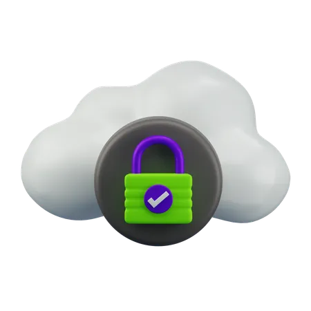 Cloud Security  3D Icon