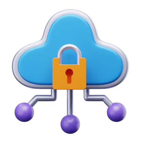 Cloud Security  3D Icon