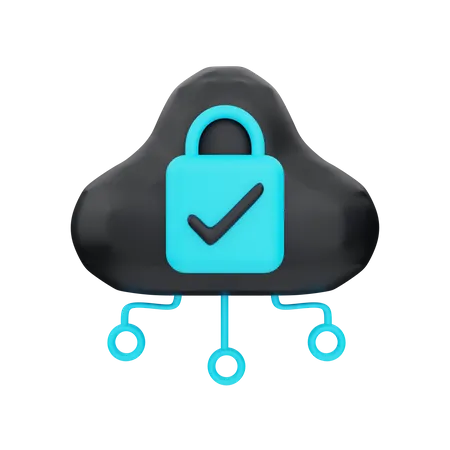 Cloud Security  3D Icon