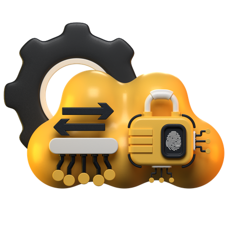 Cloud Security  3D Icon