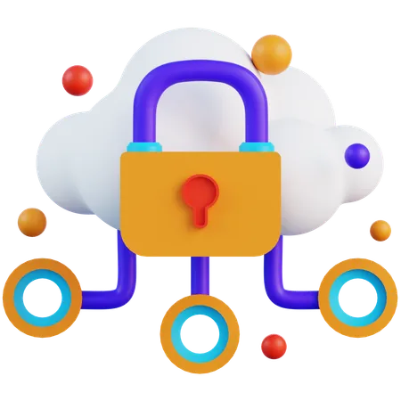 Cloud Security  3D Icon