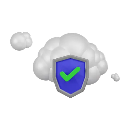 Cloud Security  3D Icon