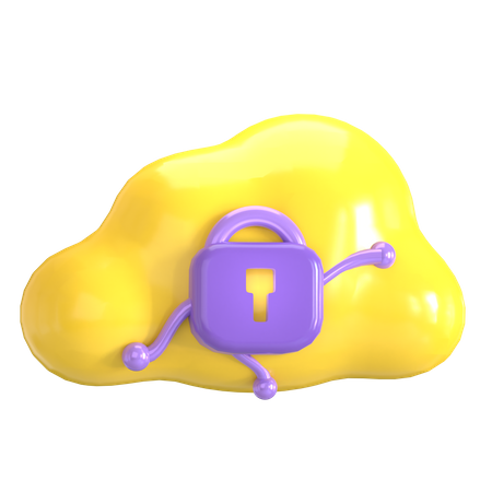 Cloud Security  3D Icon