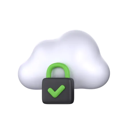 Cloud Security  3D Icon