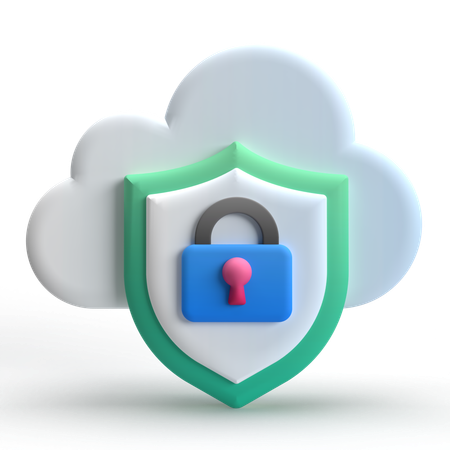 Cloud Security  3D Icon