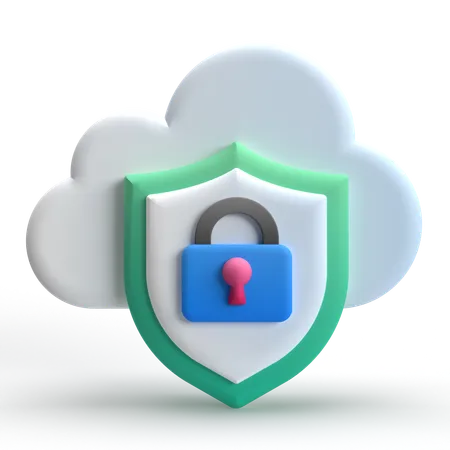 Cloud Security  3D Icon