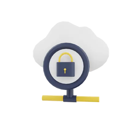 Cloud Security  3D Icon