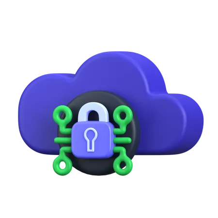 Cloud Security  3D Icon