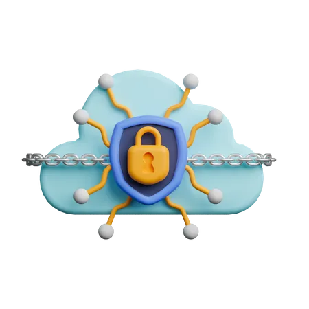 Cloud Security  3D Icon