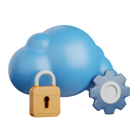 Cloud Security  3D Icon