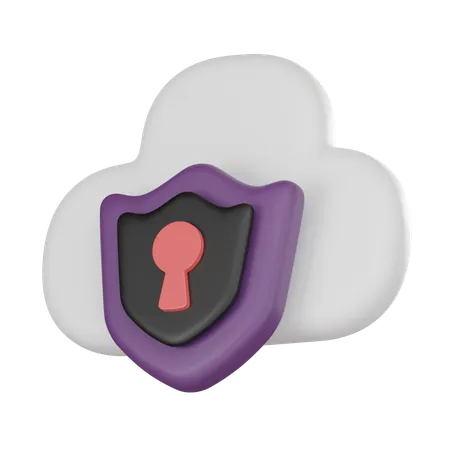 Cloud Security  3D Icon