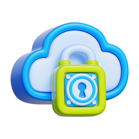 Cloud Security  3D Icon