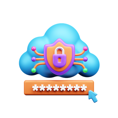 Cloud security  3D Icon