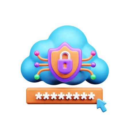 Cloud security  3D Icon