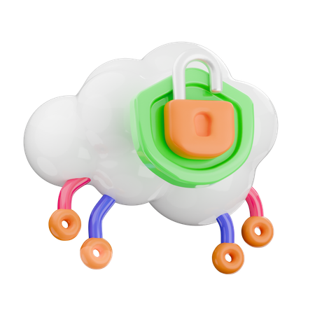 Cloud Security  3D Icon