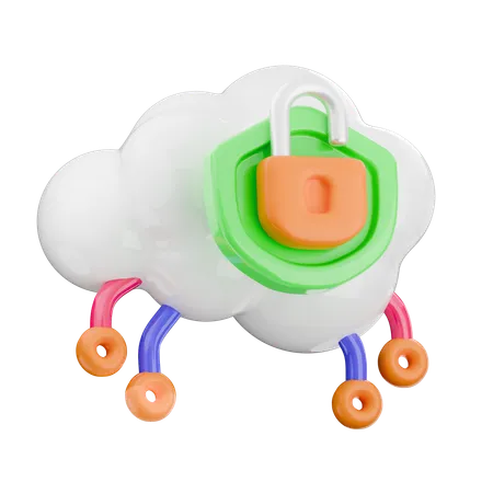 Cloud Security  3D Icon