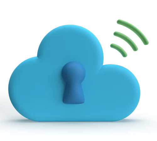 Cloud Security  3D Icon