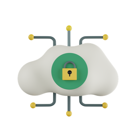 Cloud Security  3D Icon